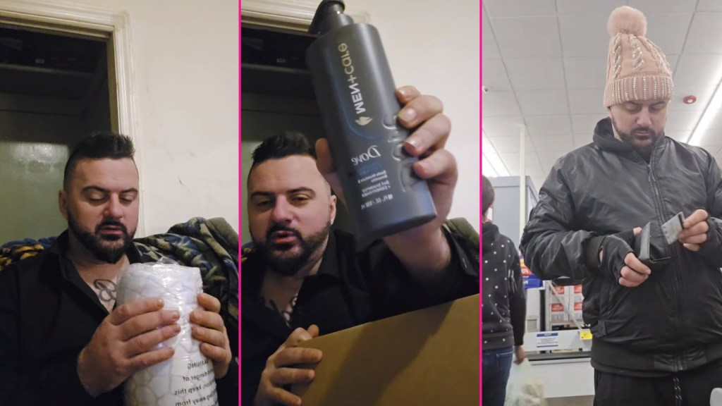 Tri kadra iz livea MC Aldina: otvaranje posteljine, pokazivanje proizvoda i odlazak u trgovinu